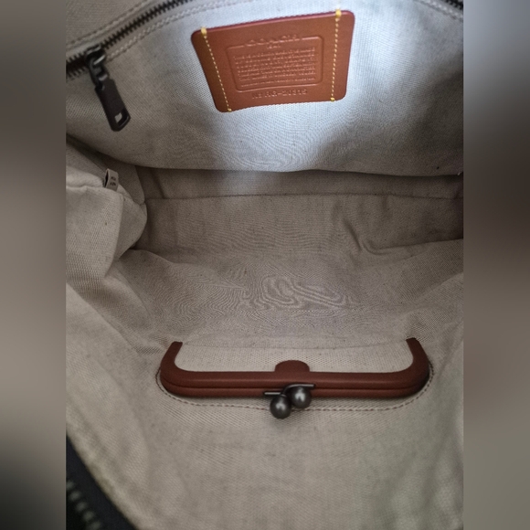 Authentic Coach Navy Blue Suede And Leather 1941 Rogue 36 Tote Bag - Picture 10 of 16